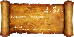 Lambert Zsombor névjegykártya