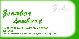 zsombor lambert business card